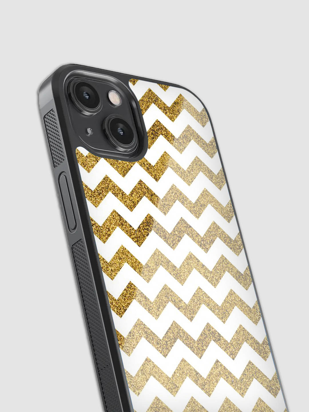 Gold Chevron Glass Phone Case