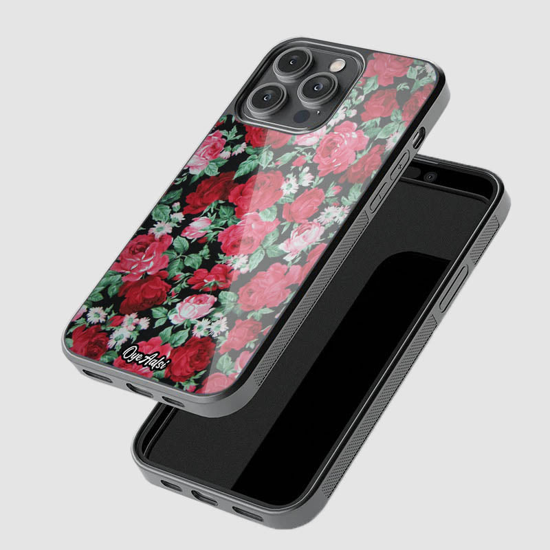 Roses Floral Glass Phone Case