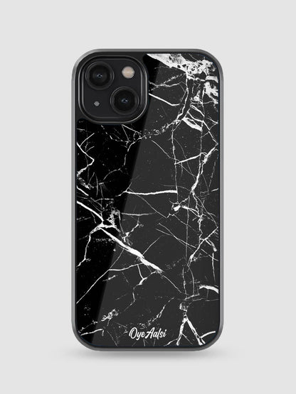 Vintage Black And White Marble Glass Phone Case