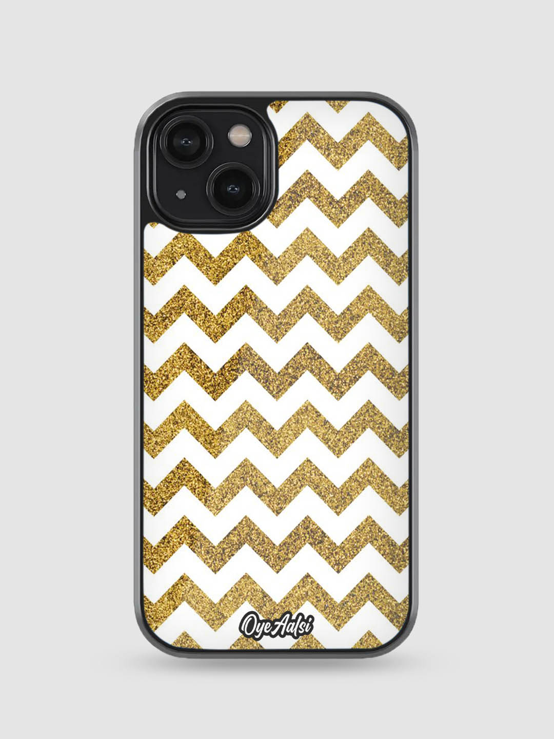 Gold Chevron Glass Phone Case