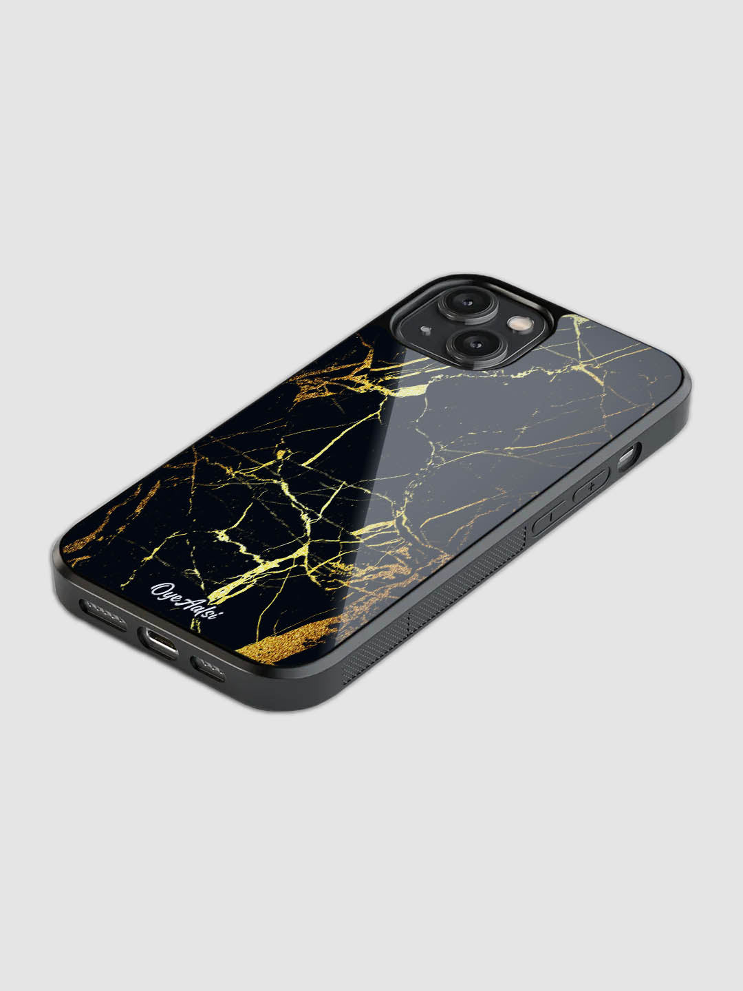 Black And Gold Marble Glass Phone Case