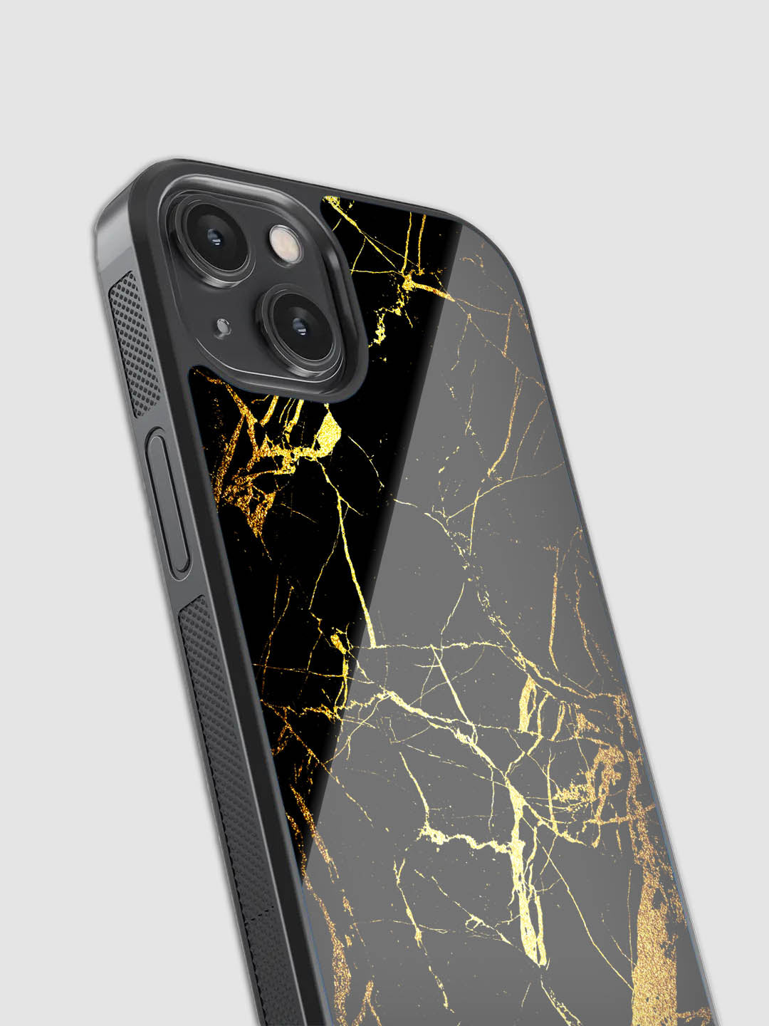 Black And Gold Marble Glass Phone Case