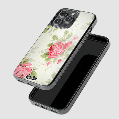Roses Art Floral Glass Phone Case