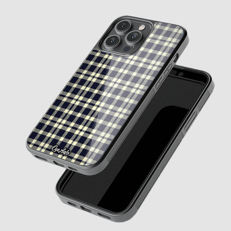 Black And White Checks Glass Phone Case