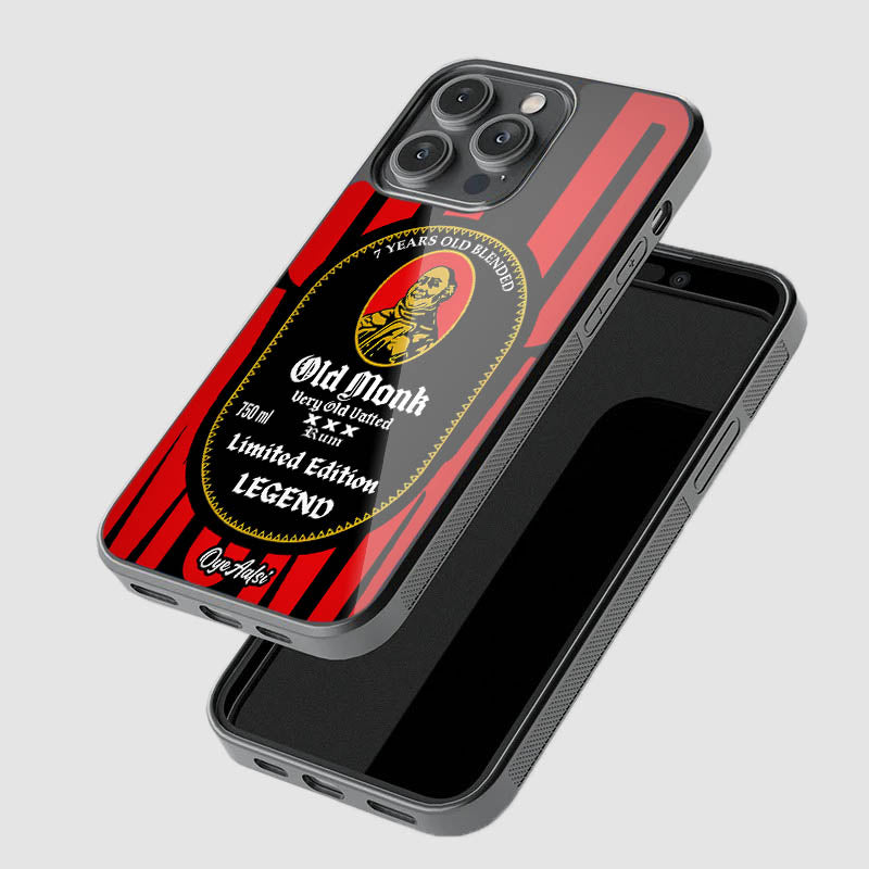 Old Monk themed designer phone case with glossy HD print