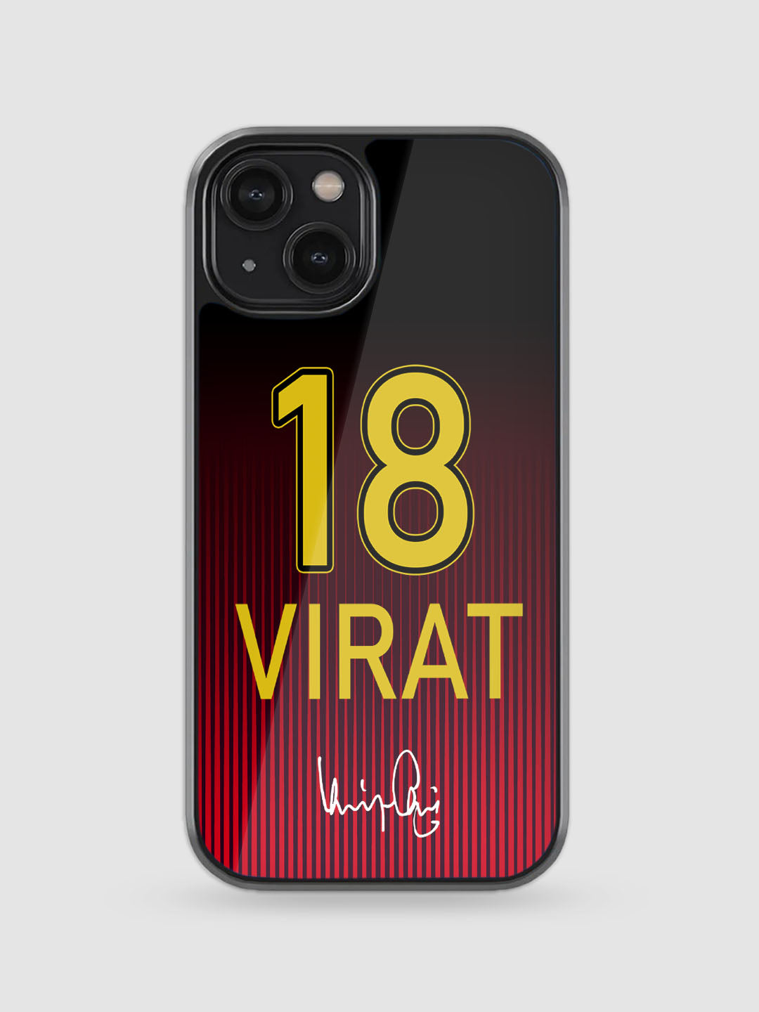 Virat Kohli jersey phone cover with glass finish
