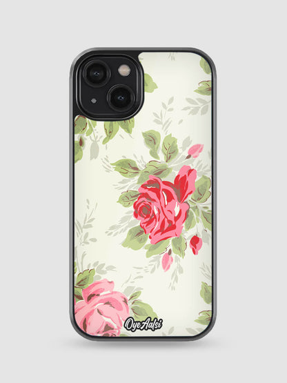 Roses Art Floral Glass Phone Case