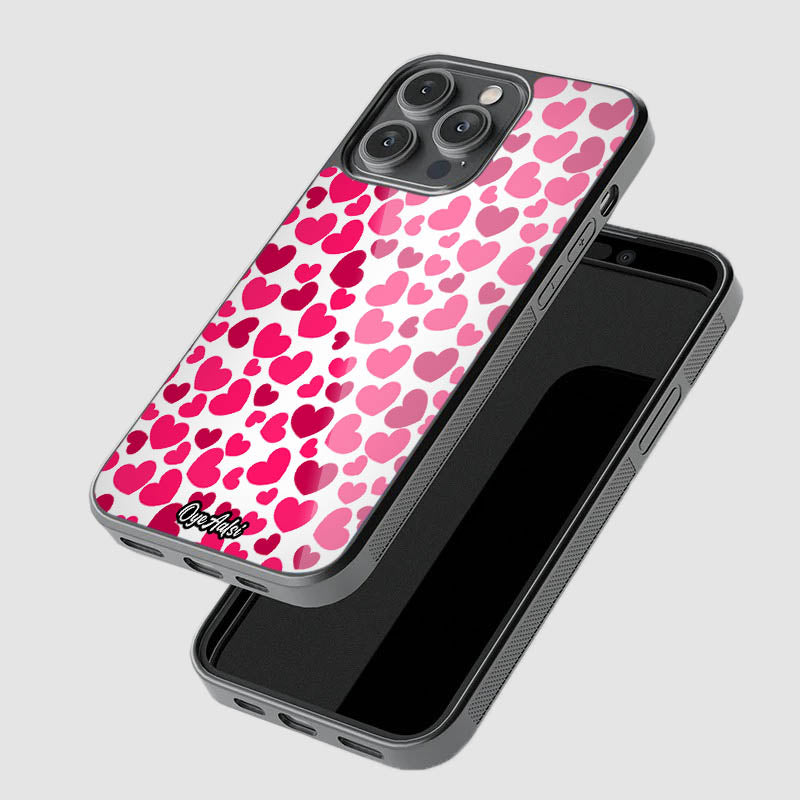 Hearts Glass Phone Case