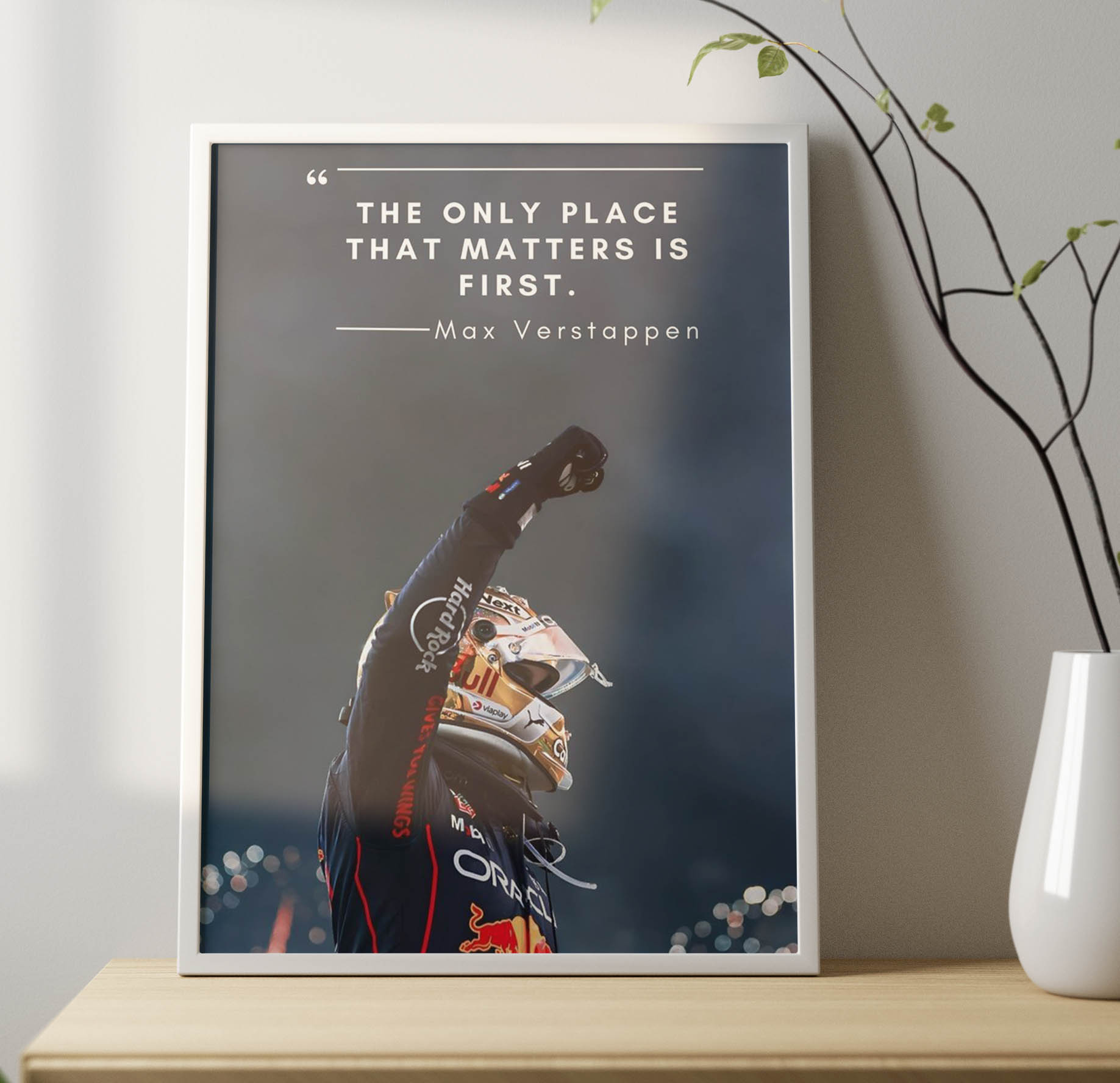 Max Verstappen Inspirational Quote Poster Frame