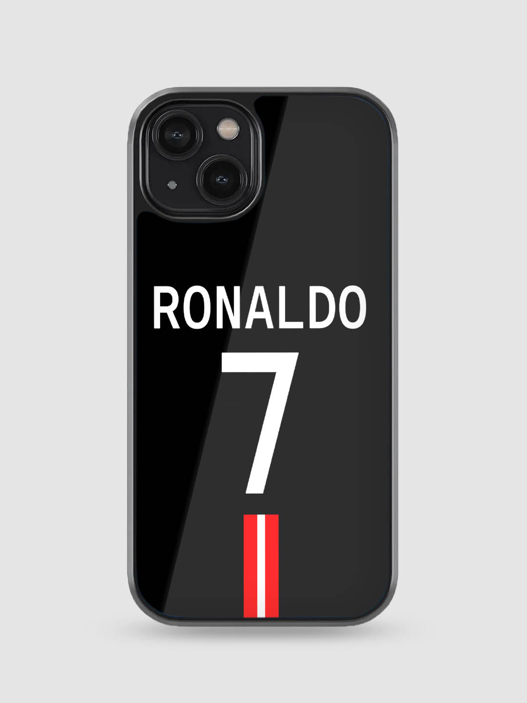 Cristiano Ronaldo Black Jersey Glass Phone Case