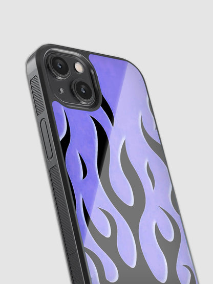 Blue Flames Glass Phone Case