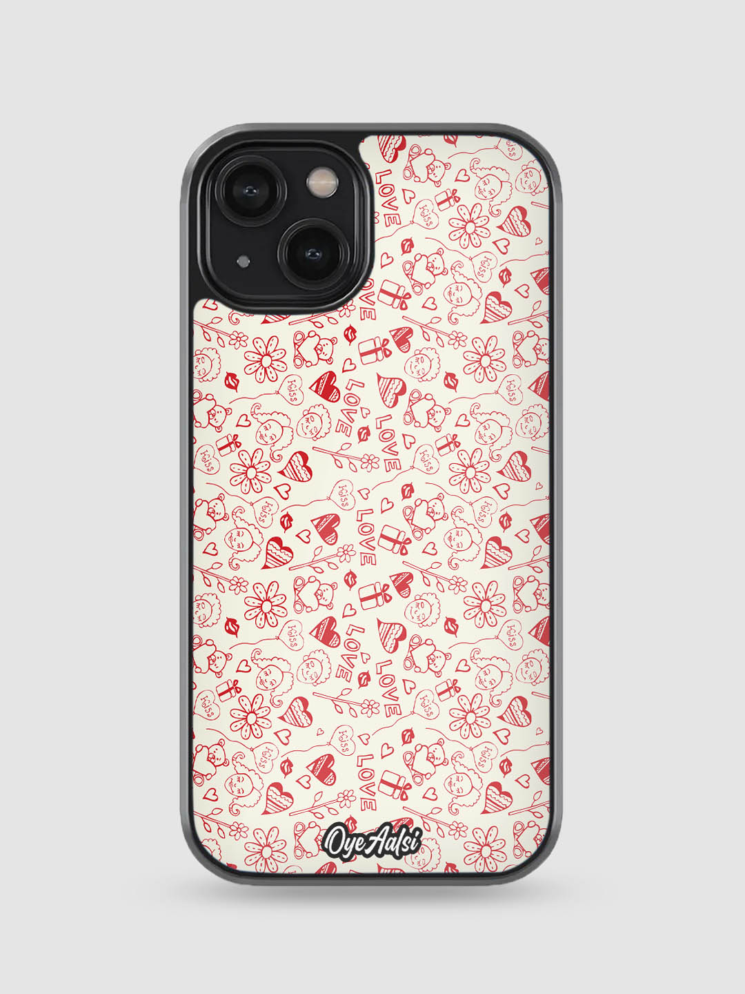 Love Doodle Glass Phone Case