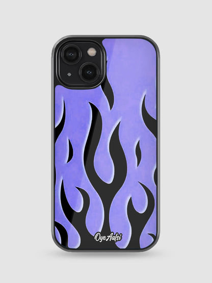 Blue Flames Glass Phone Case