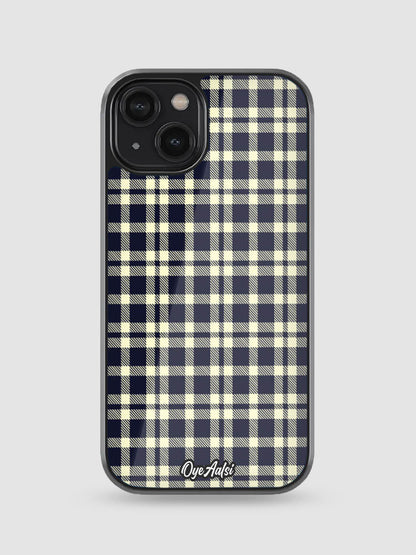 Black And White Checks Glass Phone Case