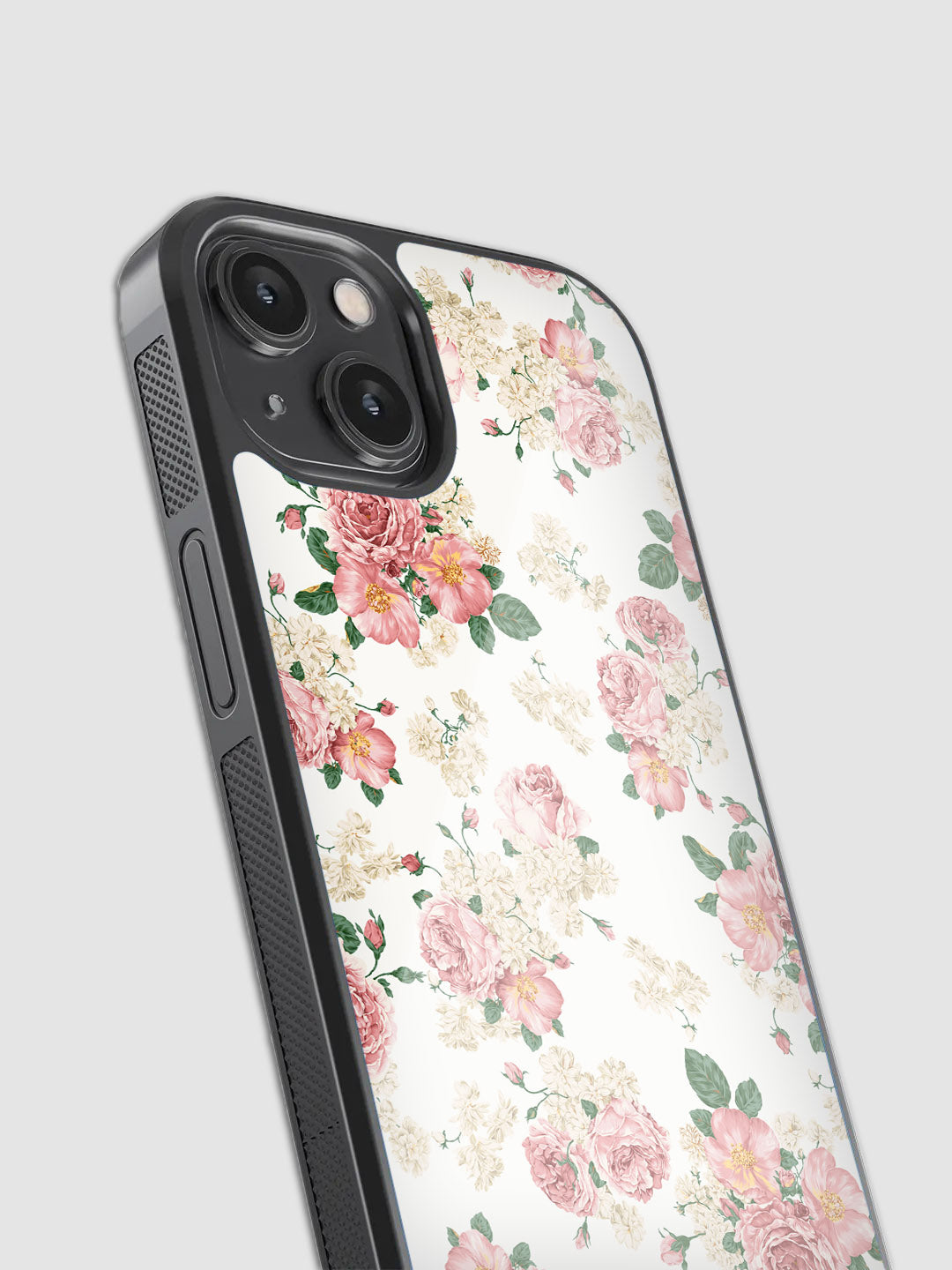 Pink Roses Floral Glass Phone Case