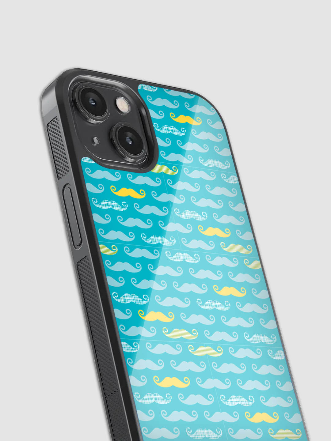 Cool Moustache Pattern Glass Phone Case