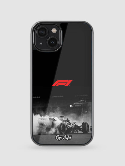 F1 racing glass phone case inspired by Formula 1 motorsport

