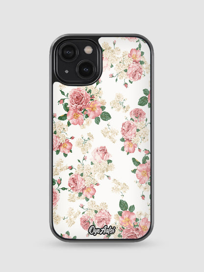 Pink Roses Floral Glass Phone Case