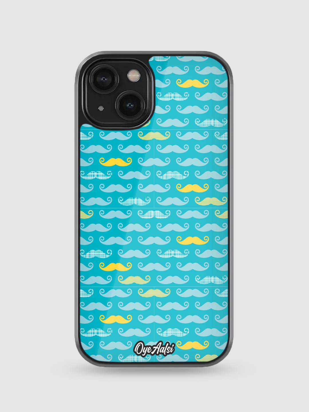 Cool Moustache Pattern Glass Phone Case