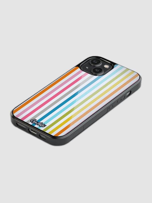 Colorful Stripes Glass Phone Case