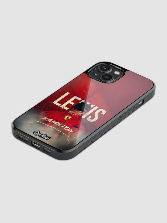 Lewis Hamilton Legend printed glass back phone case with camera protection
