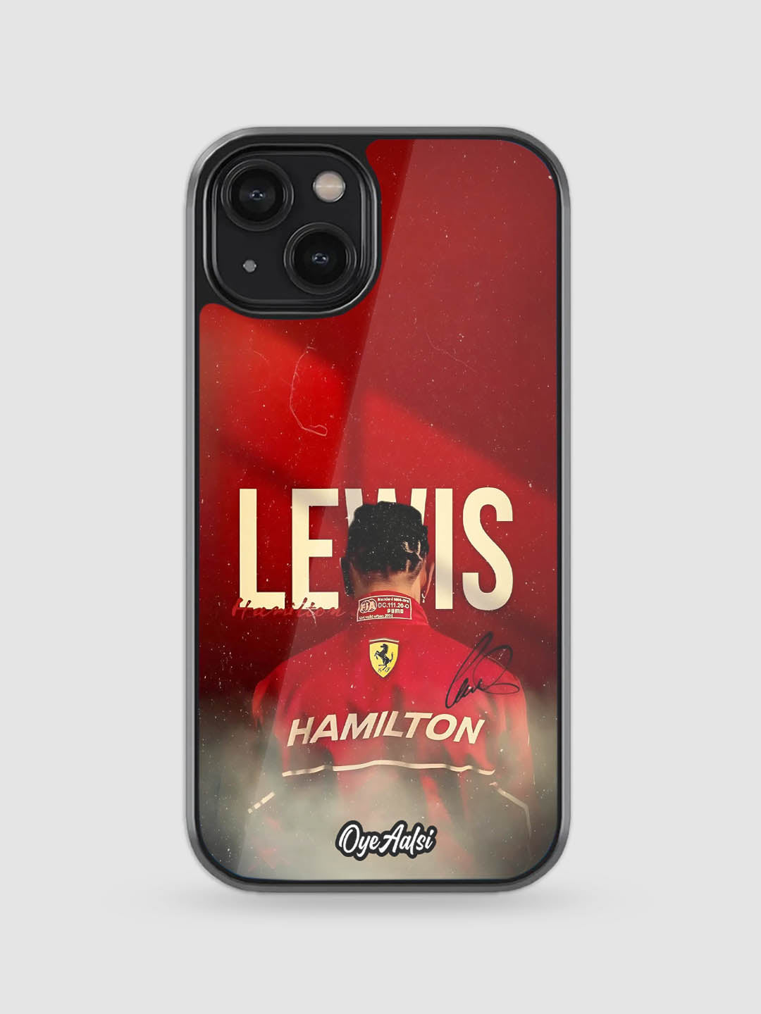 Lewis Hamilton Legend glass phone case celebrating Formula 1 racing legacy
