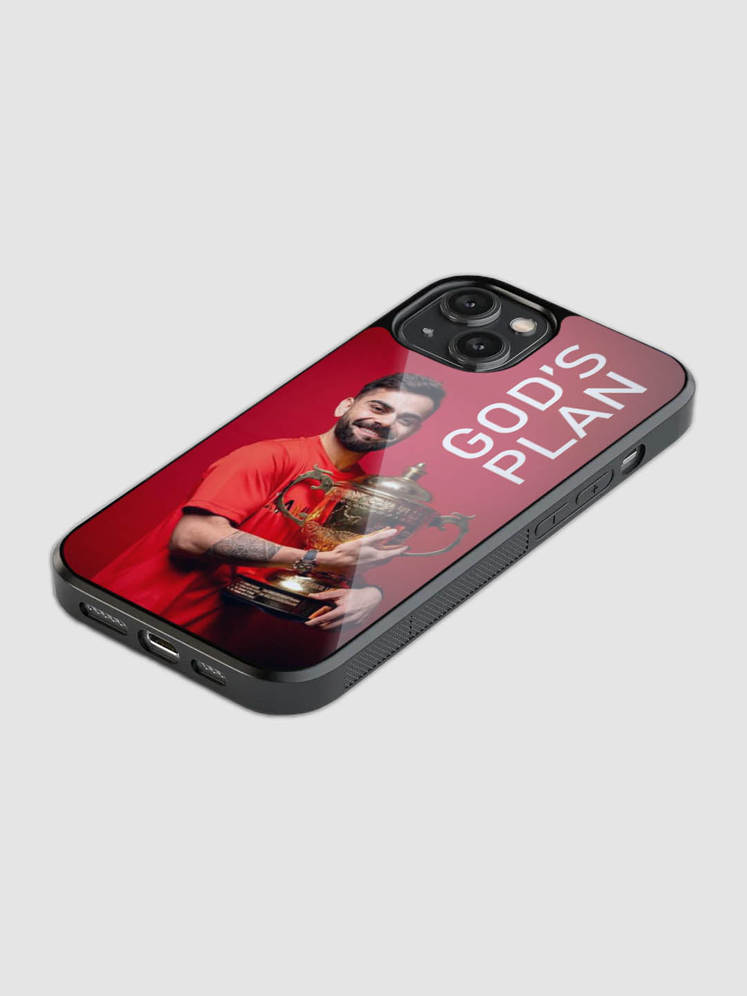 Virat Kohli God’s Plan printed glass phone case with HD artwork