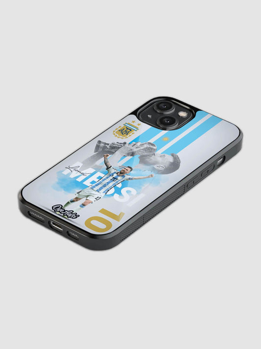 Lionel Messi World Cup glass phone case with camera protection