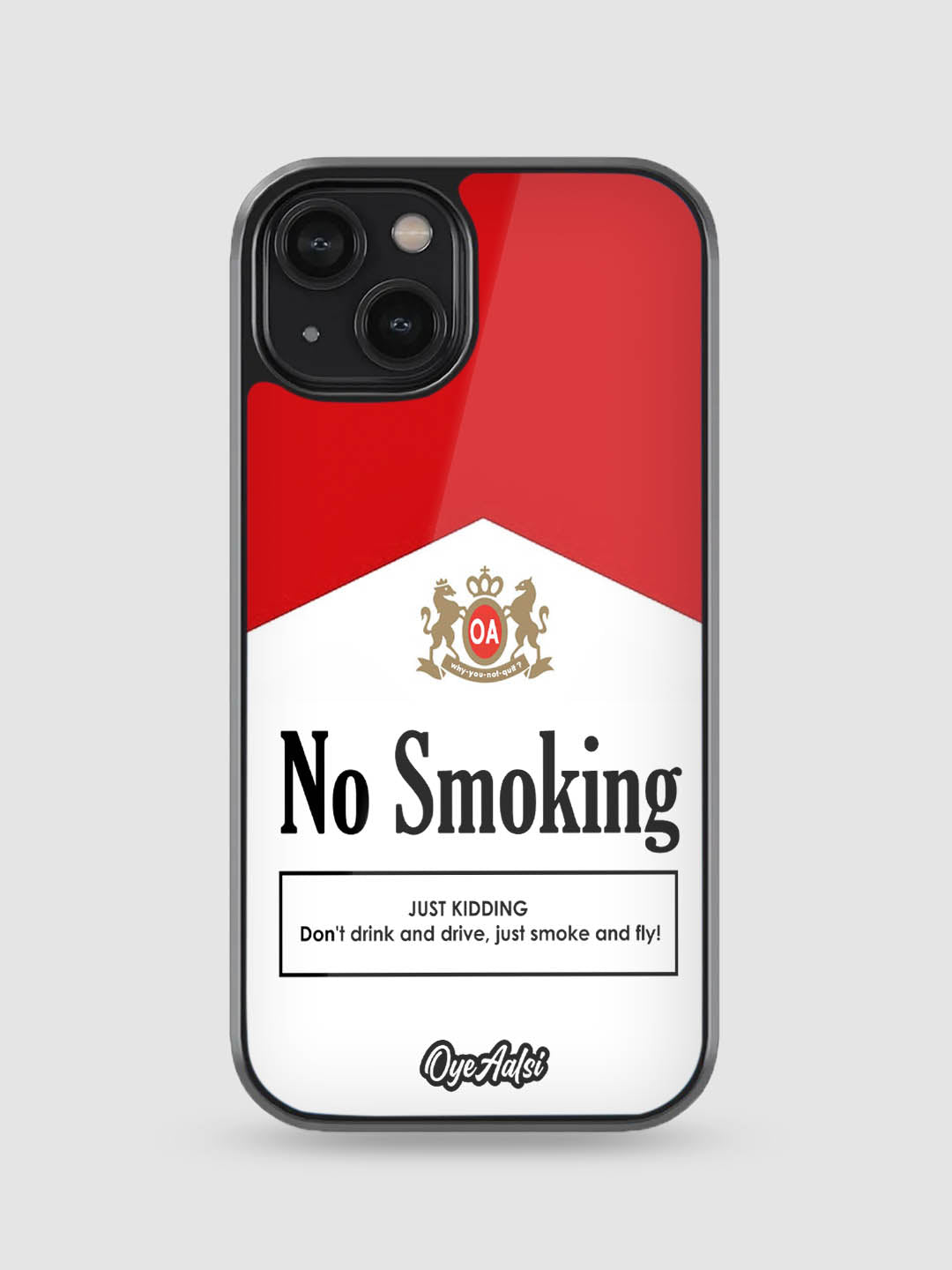 No Smoking Print Glass Phone Case