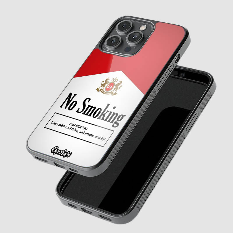 No Smoking Print Glass Phone Case