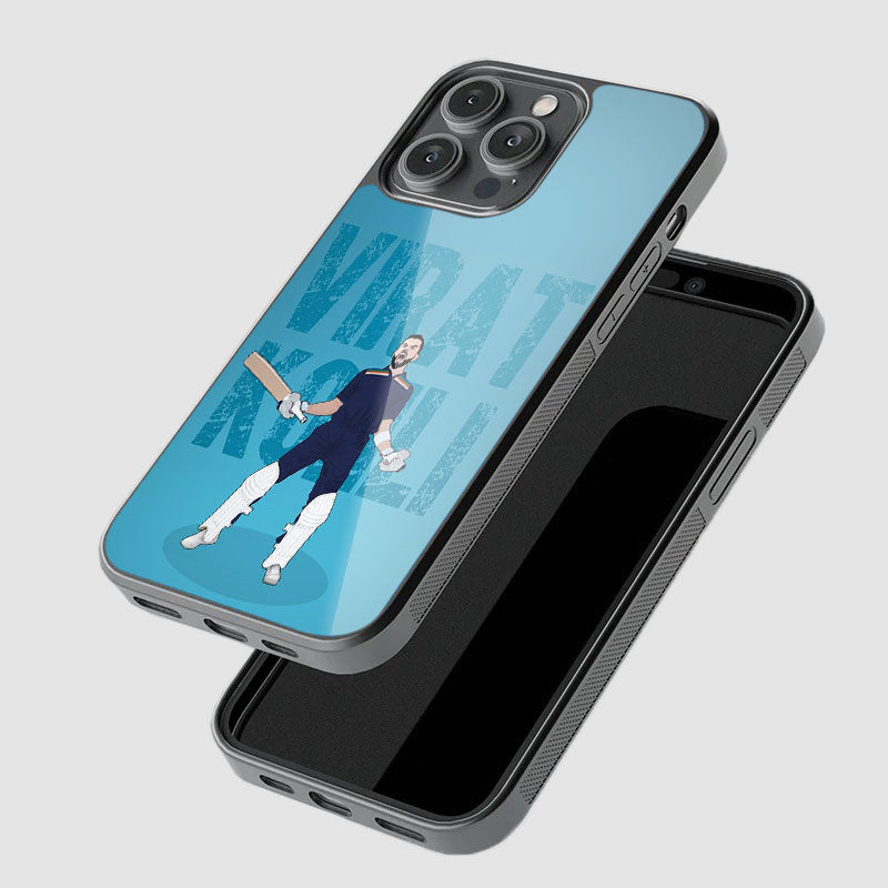 Virat Kohli attitude design glass back phone case