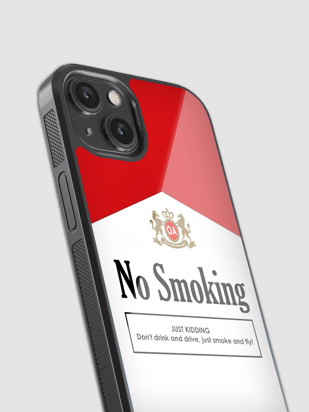 No Smoking Print Glass Phone Case