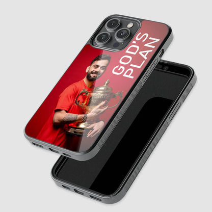 Virat Kohli printed glass case for smartphone
