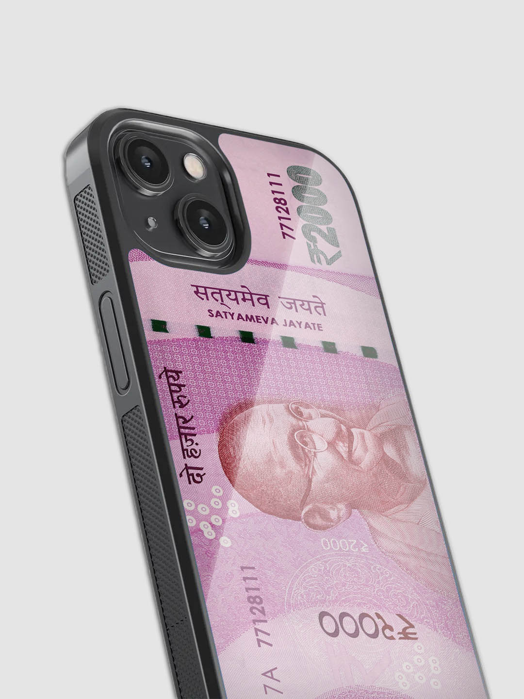 2000 Rupee Print Glass Phone Case