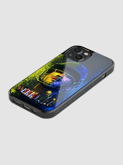 MS Dhoni trophies glass phone case with camera protection