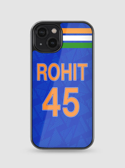 Rohit Sharma Jersey Glass Phone Case