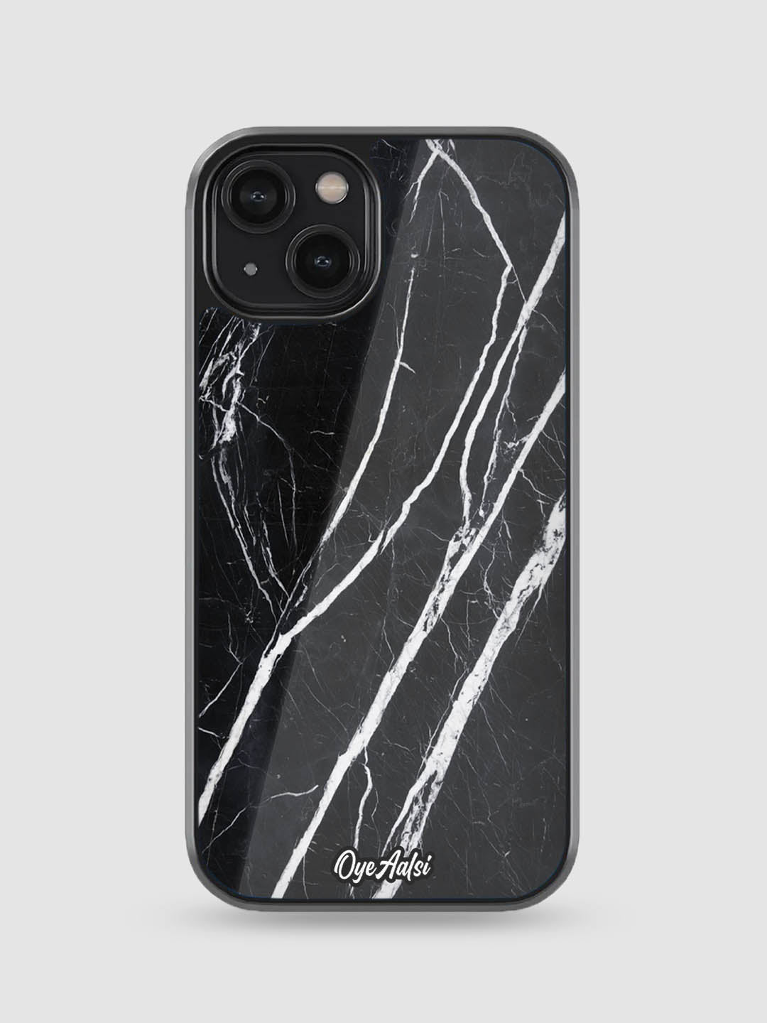 Black Secret Marble Glass Phone Case