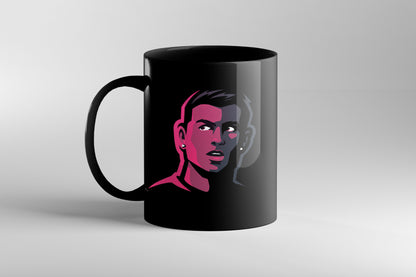 Cristiano Ronaldo Art Black Coffee Mug