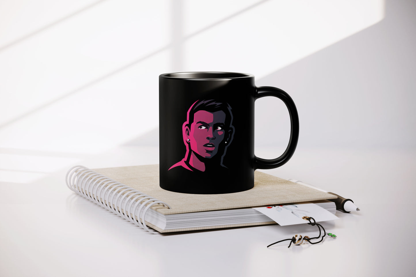 Cristiano Ronaldo Art Black Coffee Mug