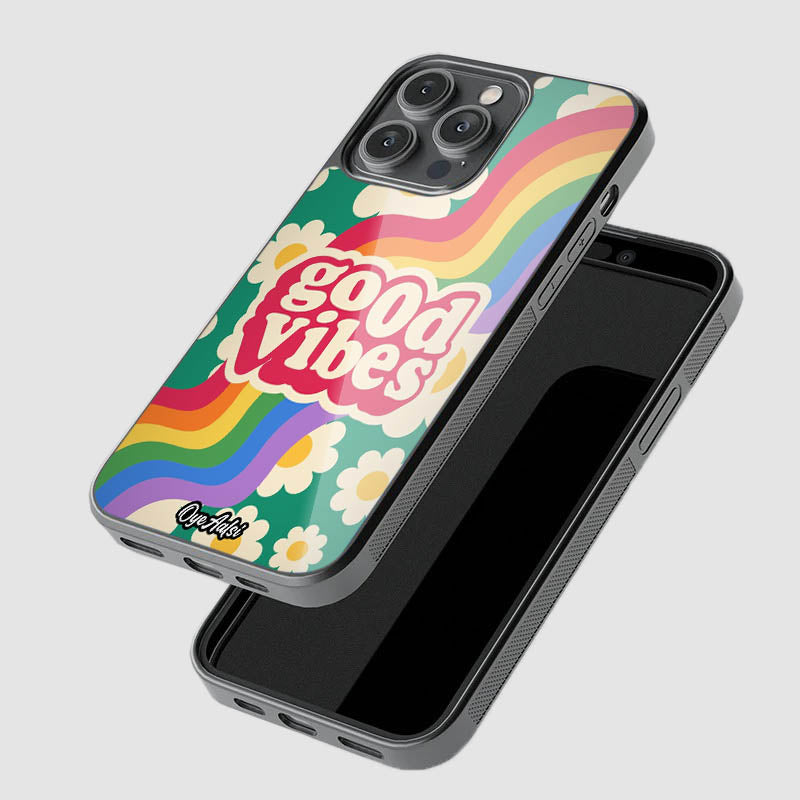 Retro Good Vibes Glass Phone Case