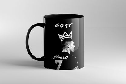 Cristiano Ronaldo GOAT Black Coffee Mug