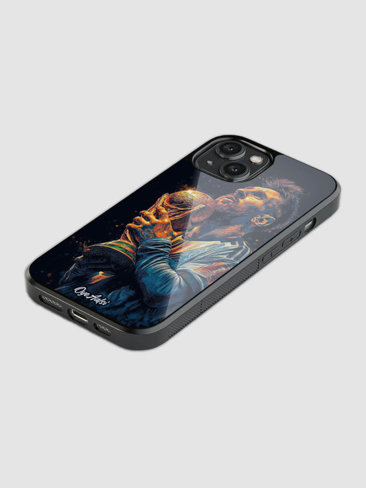 Lionel Messi victory art glass phone case with camera protection