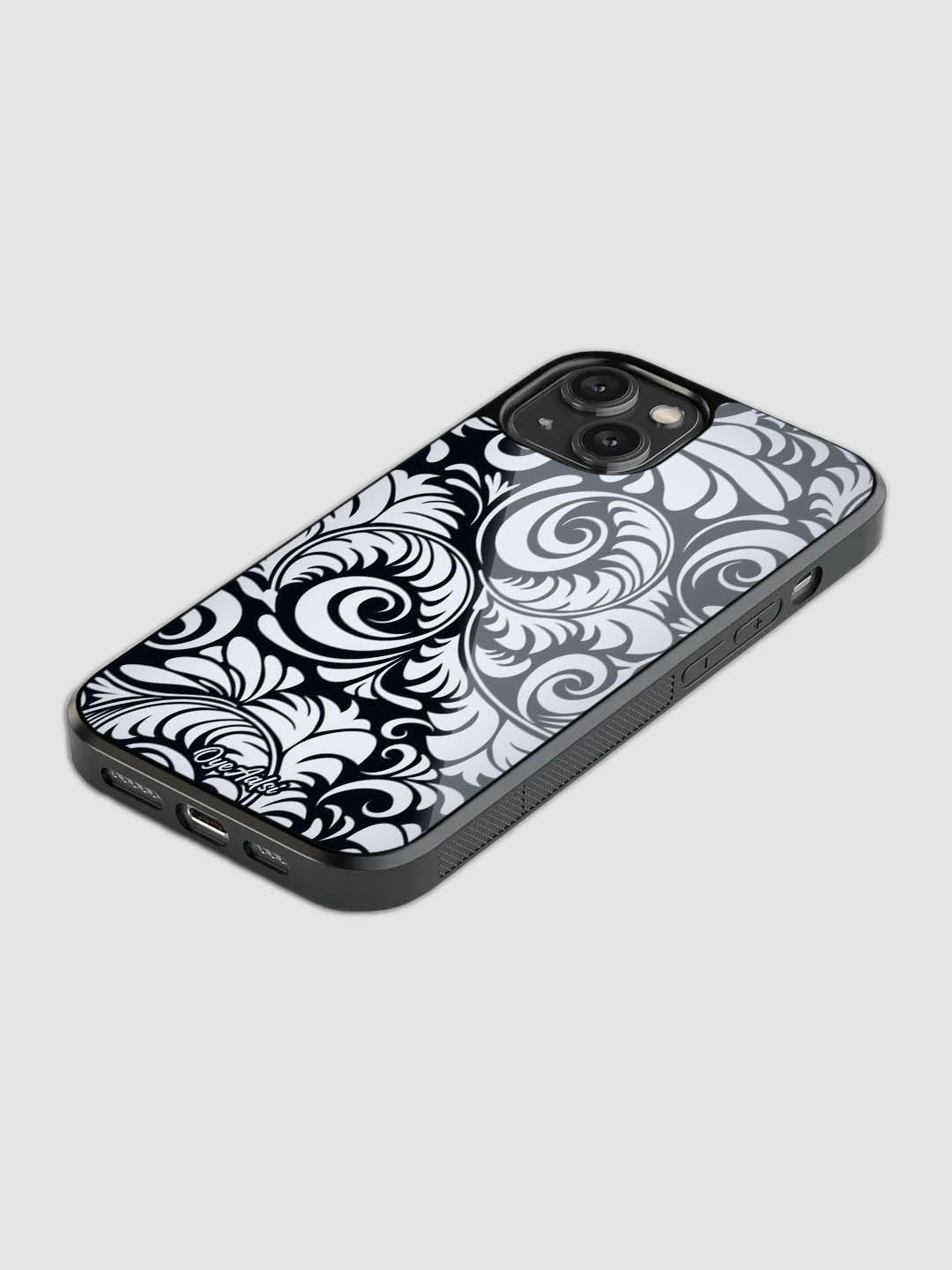 Monochrome Pattern Glass Phone Case