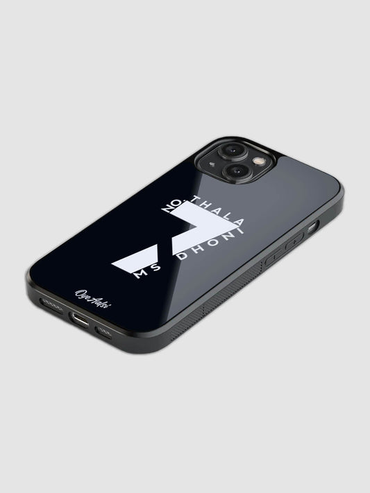 MS Dhoni Thala glass phone case with camera protection